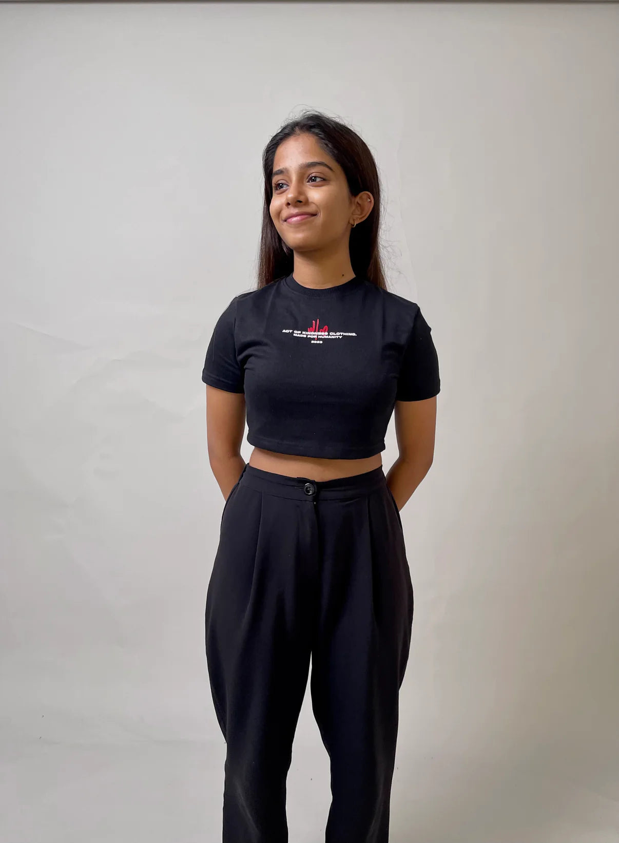 "WITH LOVE" CROP TOP - Black